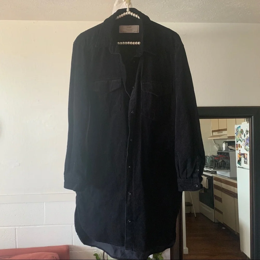 Zara Long Corduroy Overshirt Jacket